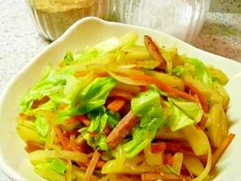 じゃがとスパムの野菜炒め